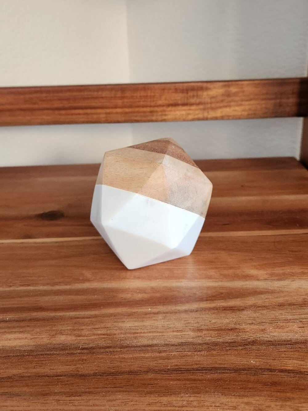 CB2 Geometric Wood & Marble Small Decorative Object | Modern Shelf Decor